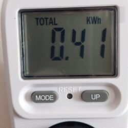 200 °C, 20 perces program, Match funkció aktiválva. 0,41 kWh fogyasztás jónak tekinthető